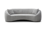 SSC SATISUNCASA 93” Modern Minimalist Curved Sofa Couch for Living Room, Unique Design, Chenille Cloud Couch with Soft Comfortable Upholstered for Bedroom, Apartment, Home Office (Gray Chenille) SSC SATISUNCASA