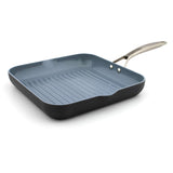 GreenPan Paris Pro Hard Anodized Healthy Ceramic Nonstick, 11" Square Grill Pan, PFAS-Free, Dishwasher Safe, Grey GreenPan