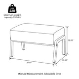 Glitzhome 15.5"(H) Footrest Stool, Leatherette Ottoman, Accent Padded Sofa Foot Stool for Accent Chair, Wood Frame Foot Rest Ottoman for Living Room, Bedroom, Yellowish-Brown Glitzhome