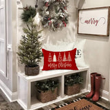 RABUSOFA Christmas Pillow Covers 12x20 Inch,Merry Christmas Tree Pillows Decorative Throw Pillows,Xmas Red Cushion Cover Decor for Holiday Couch Sofa Outdoor Lumbar(6) RABUSOFA