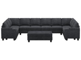 Belffin Oversized U Shaped Modular Sectional Couches for Living Room 10 Seater Modular Sofa Set with Storage Ottoman Large Sectional Couch with Cup Holder. Dark Grey Sofa Belffin