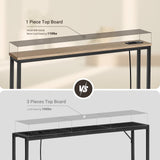 ELYKEN 5.9" Narrow Console Sofa Table with Power Outlets, 5.9" Dx39.4 Wx31.1 H Long Couch Table with Metal Frame and Charge Station with 6.5’ Extension Cord, White Oak ELYKEN