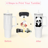 Icesip 24Pack 40oz Sublimation Tumblers with White Handle, Stainless Steel Double Wall Vacuum Insulated Travel Mugs, Sublimation Tumbler for Heat Transfer Machine Printing Icesip