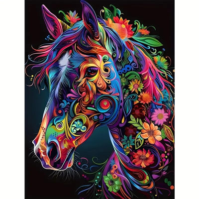 Horse Diamond Painting Kits for Adults Beginners - Horse Diamond Art Kits for Adults, Full Drill DIY 5D Diamond Painting Gem Art Crafts Kits for Home Wall Decor 12x16 in