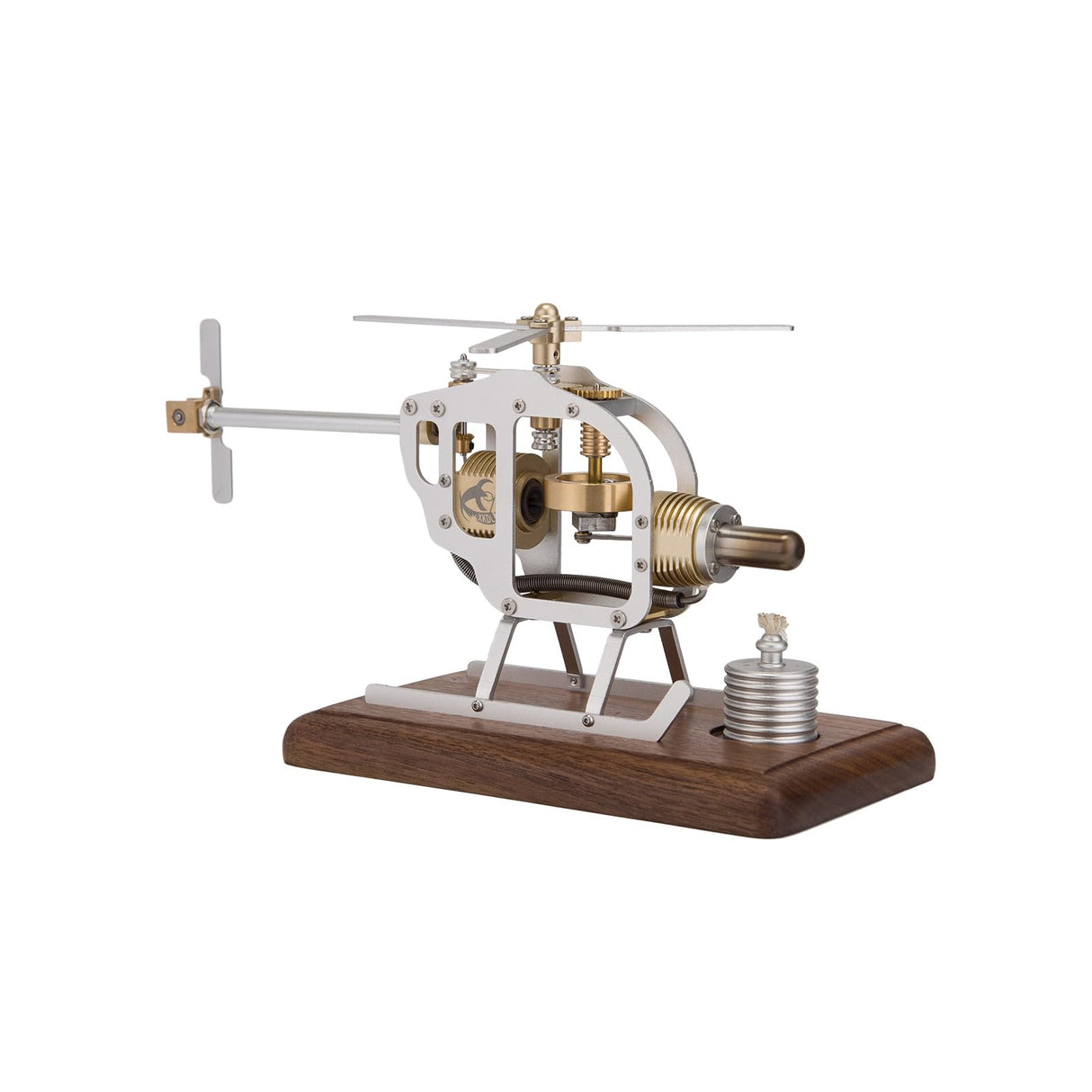 BrickCraftWorks Stirling Functional Mechanical Helicopter Engine DIY Assembly STEM Model, Hot Air Stirling Engine Kit for Teen and Adult, Educational Physics Experiment Toy (KIT Version) BrickCraftWorks