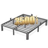 FUIOBYVV 10 Inch King Bed Frame with Rounded Corner and Headboard Hole Mattress Retainers 3500 LBS Metal Heavy Duty Steel Slats Support No Box Spring Needed Platform Noise Free Easy Assembly FUIOBYVV