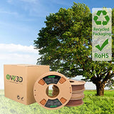 OVV3D Wood 3D Printer Filament Bundle, Wood PLA Filament 1.75mm Bundle, Add More Than 30% Real WoodFiber, Walnut, Oak, Cherry, Teak, 1.75 PLA Filament 3D Printing Filament, 200g X 4 Pack
