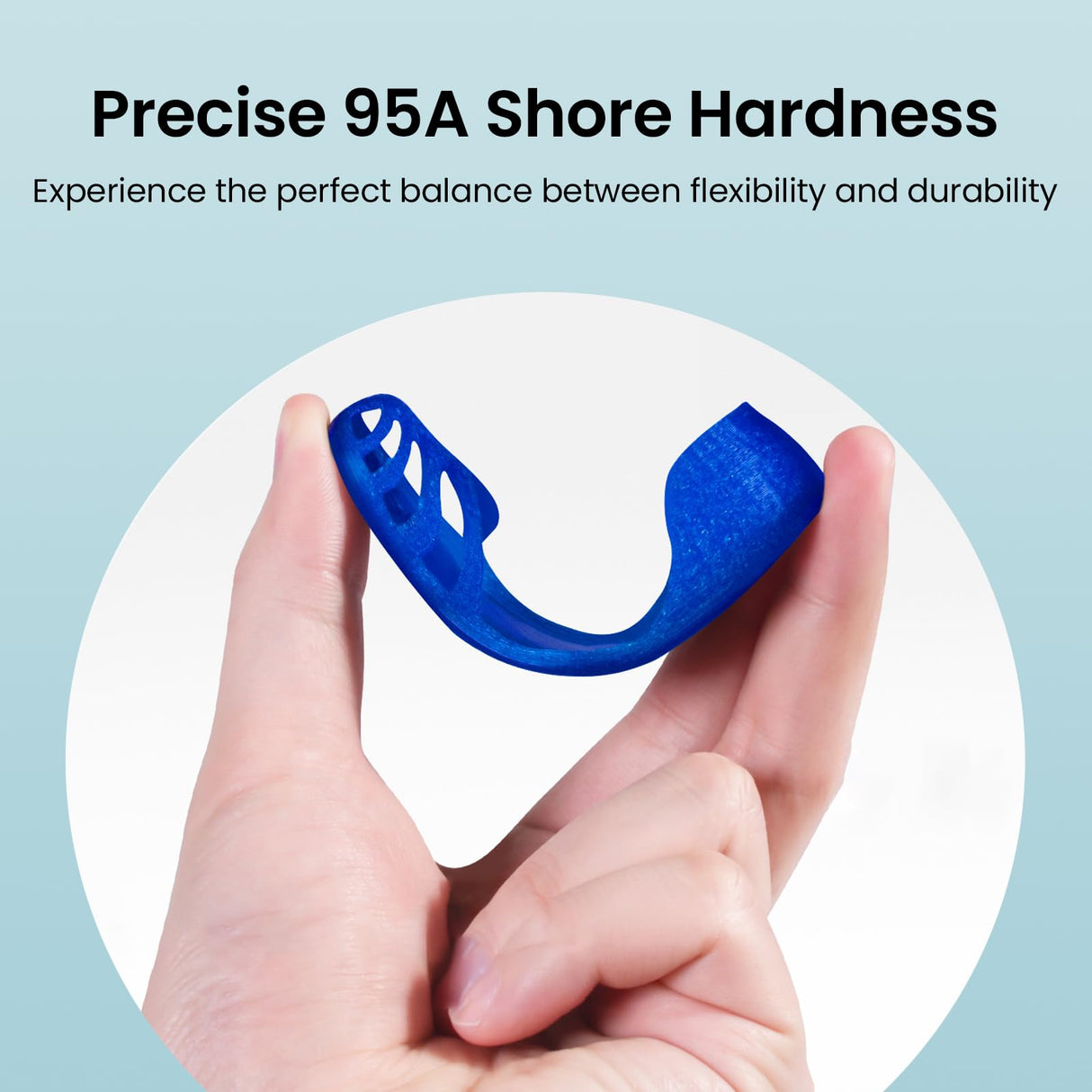 TEQStone TPU Filament 1.75mm Blue 1Kg Spool 95A Flexible Soft 3D Printer Filament Consistent Diameter +/-0.03mm in Vacuum Package TEQStone