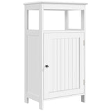 Yaheetech Single Door Floor Cabinet, Bathroom Free Standing Storage Organizer with Adjustable Shelf, Narrow Side Cabinet for Living Room, White Yaheetech