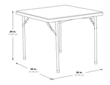 Office Star Resin Sqaure Multipurpose Table with Collapsible Legs, Indoor Outdoor Use for Banquets, Picnics, and Parties, 36 Inch, Square Office Star
