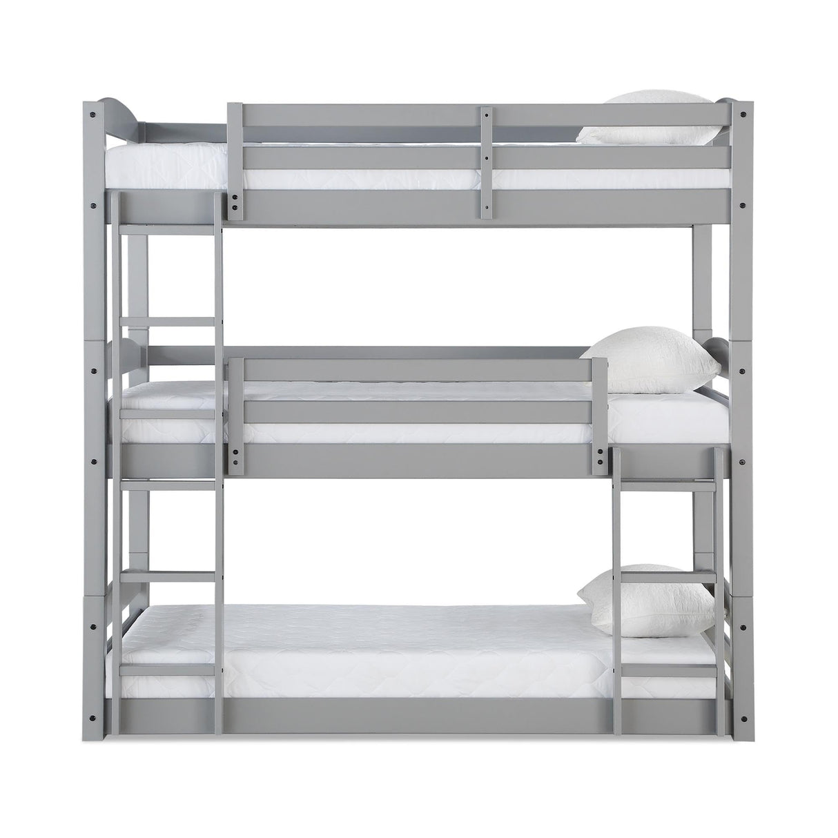 DHP Phoenix Triple Bunk Bed, Twin Size, Grey DHP