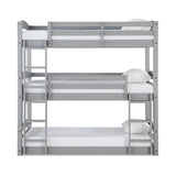 DHP Phoenix Triple Bunk Bed, Twin Size, Grey DHP