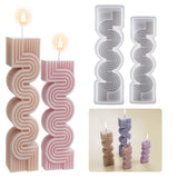 2 Pack S Geometry Candle Mold Geometric Lines Spiral Pillar Resin Casting Mold Resin Making Molds Silicone Mold for Candle Home Decorate Candle Making 3D Animal Mold ESEENS
