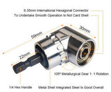 CIGOTU Impact Grade Power Hand Tools Driver Sockets Adapter Extension Set, 3Pcs 1/4 3/8 1/2" Hex Shank Drill Nut Driver Bit Set + 105 Degree Right Angle Driver Extension Screwdriver Drill Attachment CIGOTU