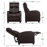 Yaheetech Recliner Chair Home Theater Seating PU Leather Recliner Sofa for Living Room Bedroom Brown Yaheetech