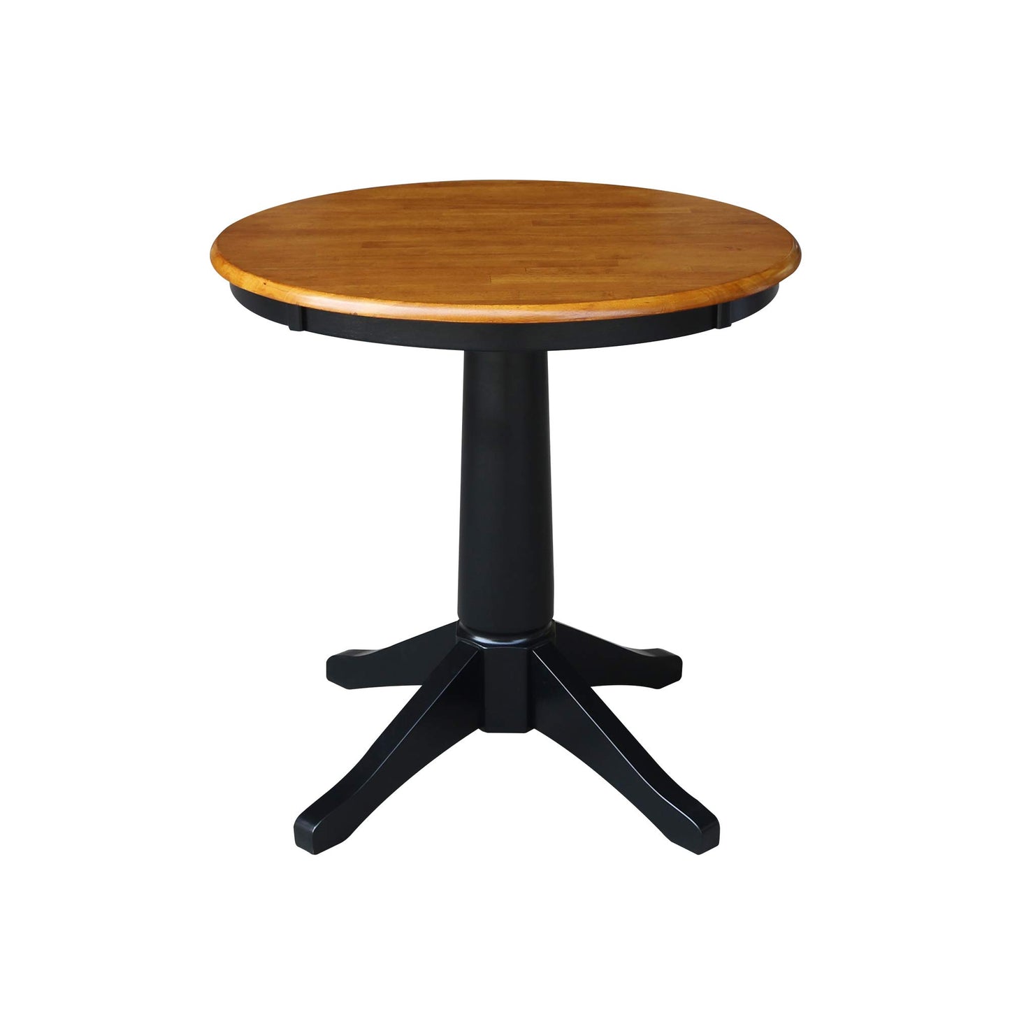 International Concepts 30" Round Top Pedestal Table - With 2 San Remo Chairs, Black/Cherry - WoodArtSupply