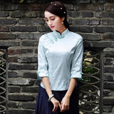 Chinese womens short suit Han spring and summer twopiece set of tea S2 top single piece L ChenKongHai