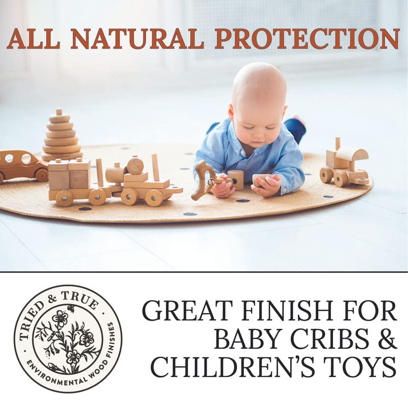 Tried & True Stain + Finish - Dark Walnut - Pint - Natural Stain & Oil Finish for Wood, Pigmented Danish Oil, Food Safe, Solvent Free, VOC Free, Dye Tried & True