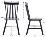 DM Furniture Windsor Dining Chairs Set of 6 Armless Dining Room Chair with Spindle Back,Farmhouse Side Chair,Solid Wood French Country Kitchen Chairs for Home/Restaurant/Patio, Black DM Furniture