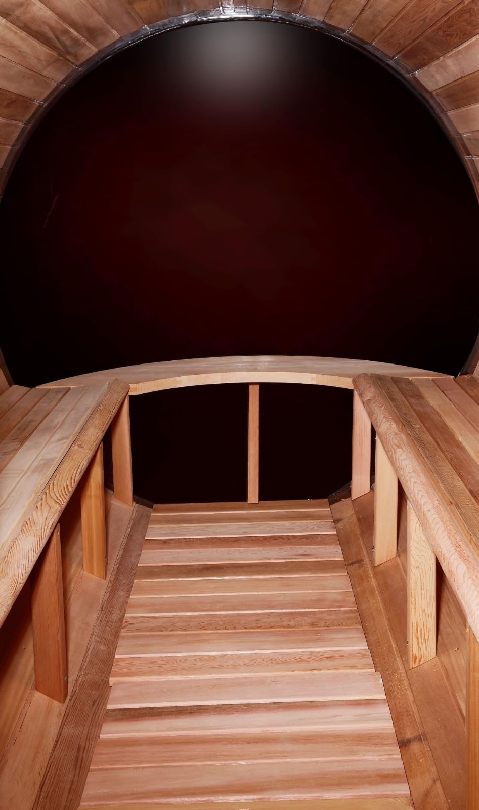 Outdoor Barrel Sauna for 4 Person, Hand Crafted from Premium Canadian Red Cedar, with Computer Control Panel, Stereo Speaker, and Panoramic Window - Curbside Delivery WoodArtSupply