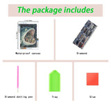 Giant Monster Fish 5D Diamond Painting Kit for Adults，Fantasy Deep Sea Shark Full Drill DIY Round Gem Art Diamond Art Kits Painting Crafts Ideal for Beginners and Home Wall Decor 12X16inch PUSHPIN PAINTING