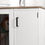 PawHut Dog Crate Furniture Side End Table with Storage, Dog Kennel Furniture Indoor with Double Doors for Medium and Large Dogs, Walnut PawHut