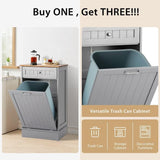 KIGOTY Tilt Out Trash Can Cabinet Wooden Kitchen Single Pull Out Trash Can Under Cabinet,Grey KIGOTY