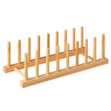 HBlife Bamboo Dish Plate Bowl Cup Book Pot Lid Cutting Board Drying Rack Stand Drainer Storage Holder Organizer Kitchen Cabinet（Keep Dry） HBlife
