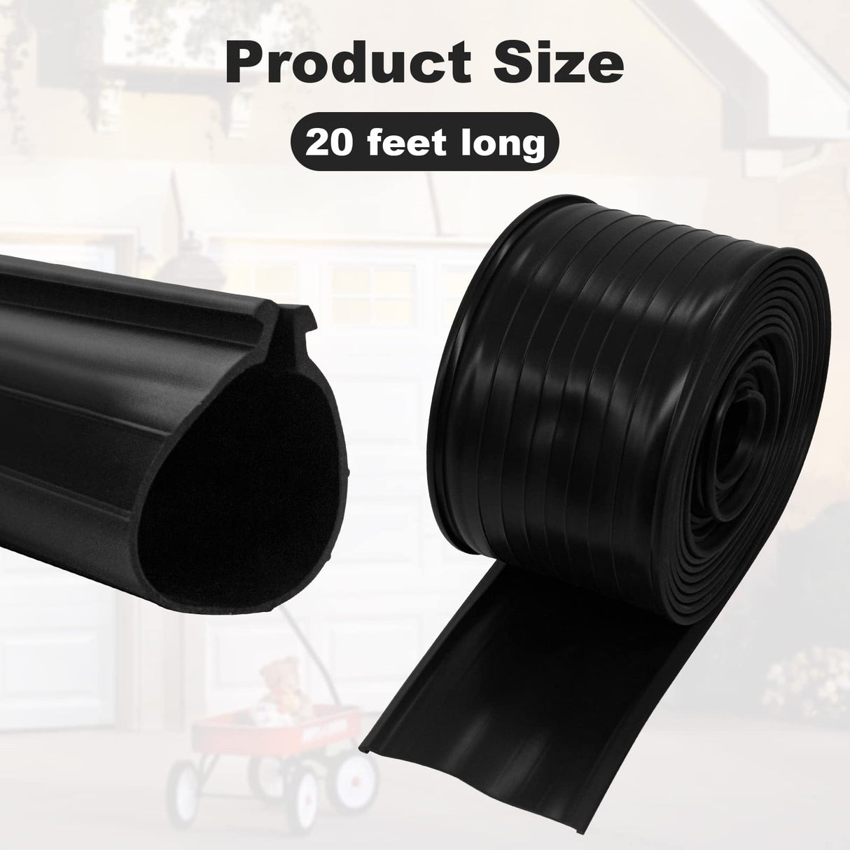 showingo 20 ft Garage Door Rubber Bottom Weather Seal Replacement for Clopay Garage Bottom Seal, Easy Installation and Durable Materials showingo