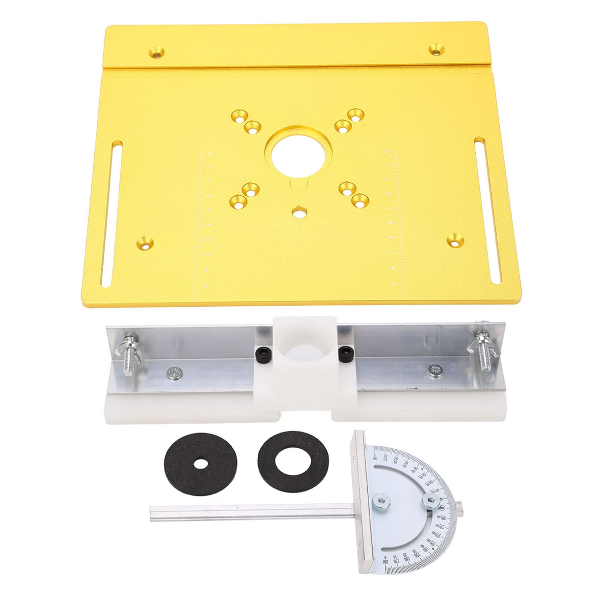 Aluminium Router Table Insert Plate, Metal Router Lift System DIY Router Table for Woodworking Benches Router Plate Wood Tools Milling Trimming Focket
