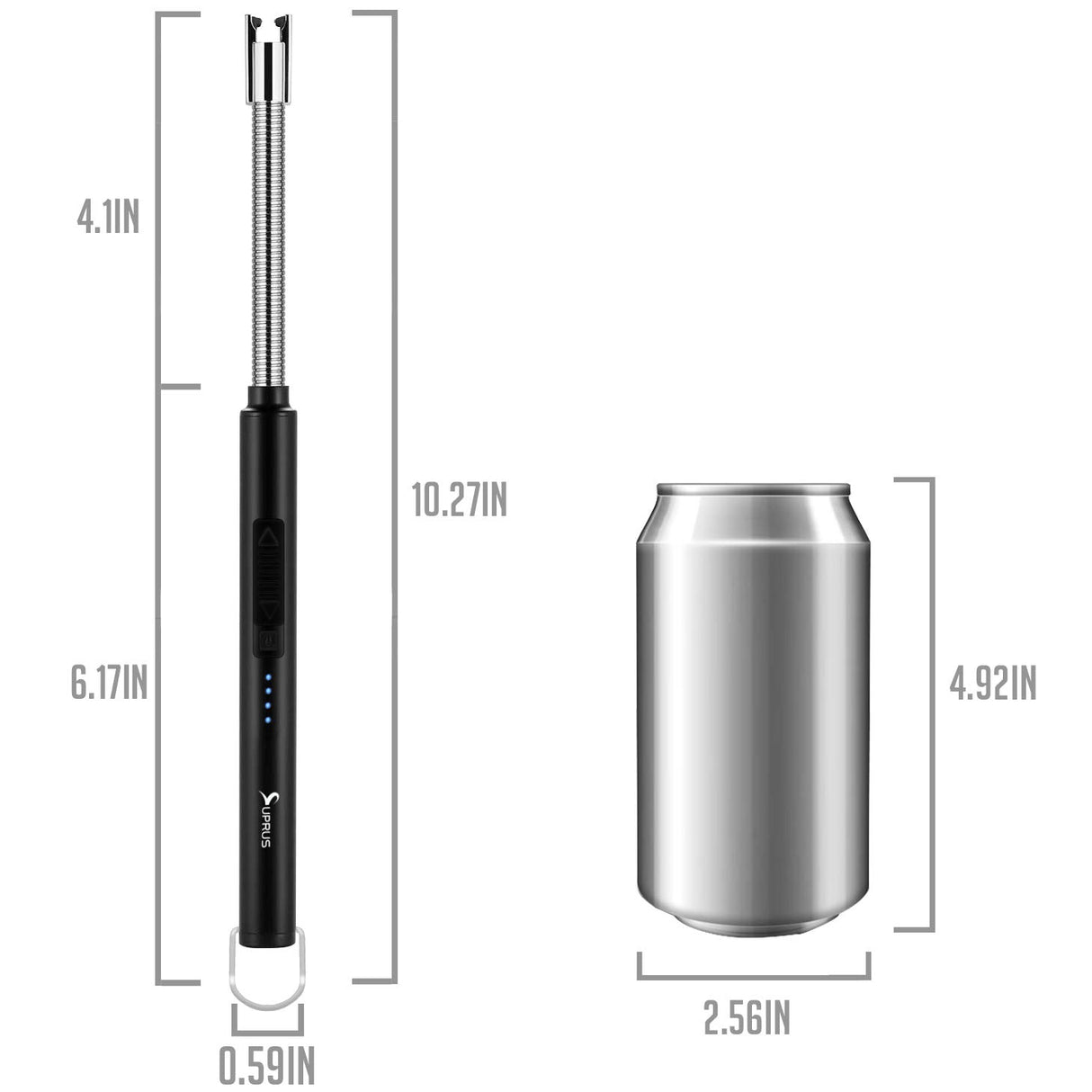 SUPRUS Electric Candle Lighter USB Type C Rechargeable Lighter Steel Shell & Hanging Hook with 360° Flexible Neck (Black) SUPRUS