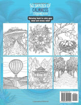 50 Shades of Calmness Coloring Book :: 50 Easy, Calming Patterns with Cute Animal Designs and Peaceful Nature Scenes for Relaxing and Creative Moments WoodArtSupply