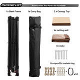 SAILARY Patio Gazebo Outdoor Pop Up Gazebo with Curtains and Shelter for Patio, Party & Backyard (Kaki, 11x11) SAILARY