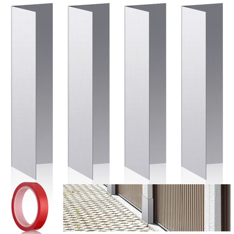 4 Pcs 5.91 x 1.77 Inch Garage Door Seal Garage Door Guards Weatherproofing Garage Door Shield Seal Strip Door Sweep Barrier with Adhesive Tape for Garage Indoor Outdoor Home Lounsweer