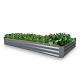 GARDMAX 8x4x1FT Galvanized Raised Garden Bed Kit, Metal Planter Boxes Outdoor with Easy Assembly, Large Garden Bed for Vegetables, Fruits, Flower, Herbs Rectangle Silver Generic