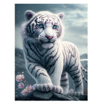DIY Diamond Painting for Adults and Kids, White Tiger Diamond Painting Kit, Animal 5D Diamond Painting Diamond Art, Home Art Crafts 8x12 Inch Champi