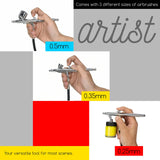 MEEDEN Airbrush Kit with Compressor and Paint: 1/5 HP Quiet Air Compressor for Model Painting with 3 Dual-Action Airbrush Guns - 24 Colors x 30ml Acrylic Spray Paint Set with Hose Holder Cleaner MEEDEN