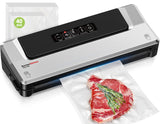 [Updated 2025] Bonsenkitchen Vacuum Sealer Machine + 40 Vacuum Bags, Fast-Compact/Multi-Functional Food Vacuum Sealer with External Vacuum System, Silver Bonsenkitchen