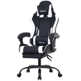 PayLessHere Ergonomic Racing Desk Chair Computer Chair Gaming Chair with Footrest Lumbar Support Headrest Armrest Task Rolling Swivel Ergonomic E-Sports Adjustable PC Gamer Chair, White PayLessHere