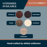 MANTELSDIRECT 60 Inch Floating Fireplace Mantel Wood Shelf in Unfinished - Austin from Mantels Direct | Wooden Rustic Wall Shelf Perfect for Décor and Electric Fireplaces MANTELSDIRECT