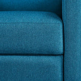 Yaheetech Fabric Recliner Chair Mid-Century Modern Recliner Adjustable Single Recliner Sofa with Thicker Seat Cushion Tufted Upholstered Sofa with Pocket Spring for Living Room Bedroom Blue