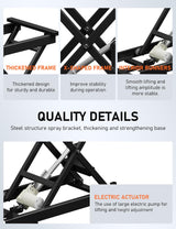 DIHOOL Electric Scissor Lift Table 350LB Load, 195-680MM Height Adjustable Electric Lifting Platform DIHOOL
