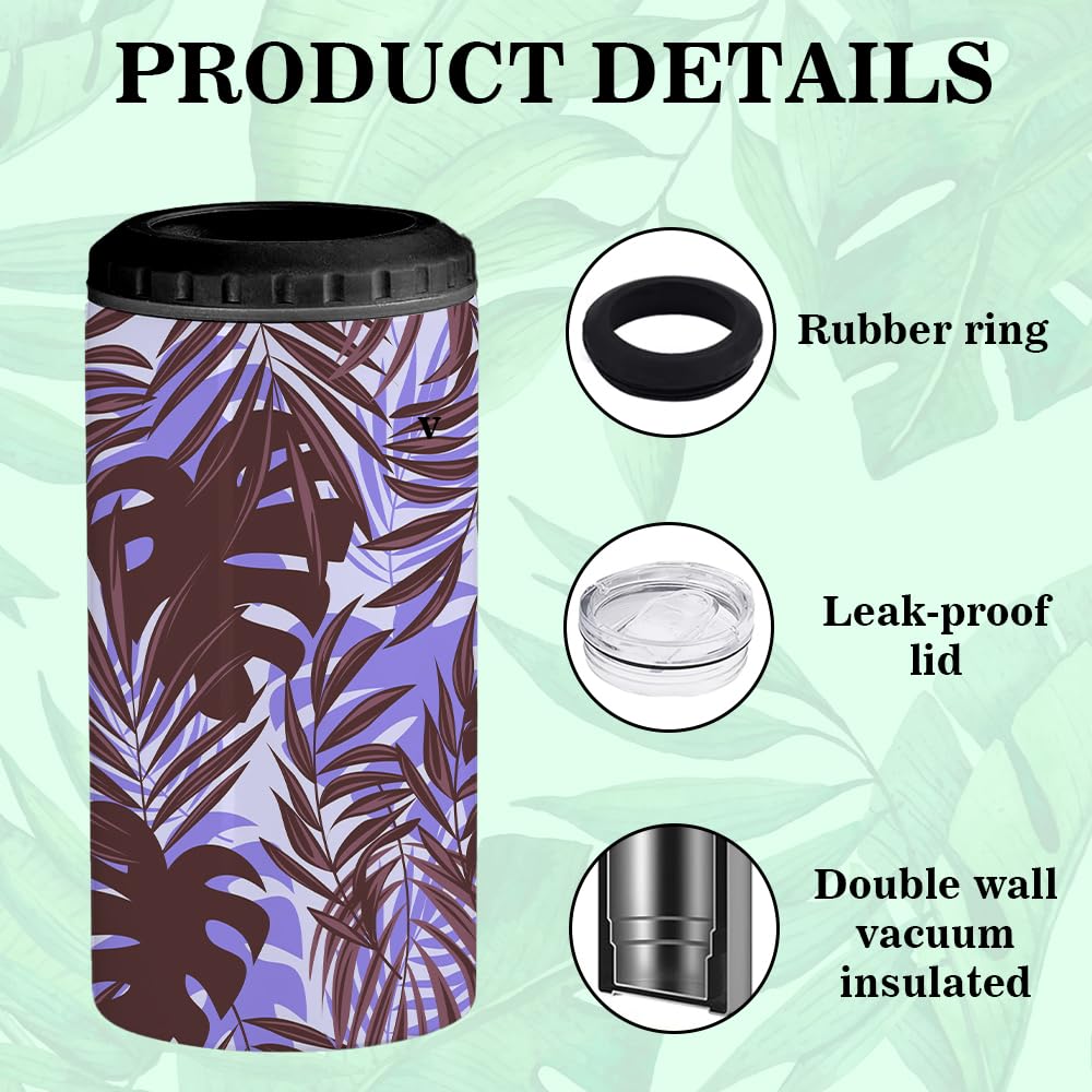 ZREGGUR 16 oz 12pack 4-in-1 Can Cooler Slim Sublimation Tumbler blank, Double Stainless Steel Vacuum Insulated for Hot and Cold Beverages, Standard Can, Beer Bottle and Insulated Mugs