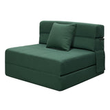 ANONER Memory Foam Fold Out Sofa Bed Couch with Pillow Twin Size Futon Sleeper Chair for Living Room Apartment, Dark Green ANONER
