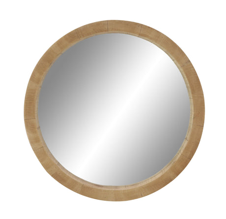 Deco 79 Wood Room Wall Mirror Entryway Mirror, Wall Mounted Mirror 24" x 3" x 24", Brown Deco 79