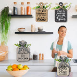 PH PandaHall 4pcs Kitchen Wooden Hanging Signs, Wall Decor Wood Sign Kitchen Wall Decor Hanging Plaques Farmhouse Eat Sign Wood Bar Sign for Home Kitchen Dining Living Room Bar Cafe Art Decor PH PandaHall