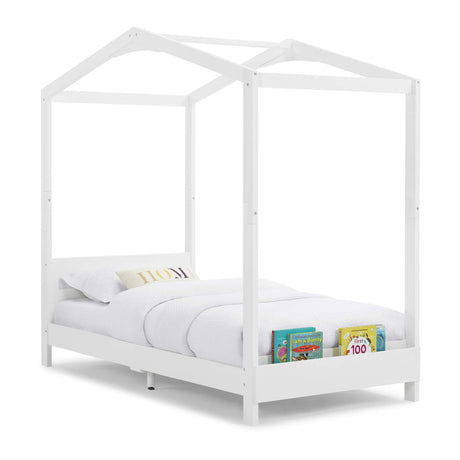 Delta Children Poppy House Wood Twin Bed, Platform Bed - No Box Spring Needed, Bianca White Delta Children