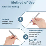 Cordless Soldering Iron Kit, MecRecare 1100 mAh Battery USB Wireless Rechargeable And Portable with Automatic Heating Mode for Appliance Repair,Circuit Board Soldering,DIY MecRecare