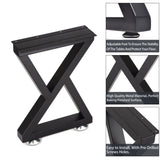 Taelakeni 16 Inch Metal Bench Coffee Table Legs, Set of 2, Black Taelakeni