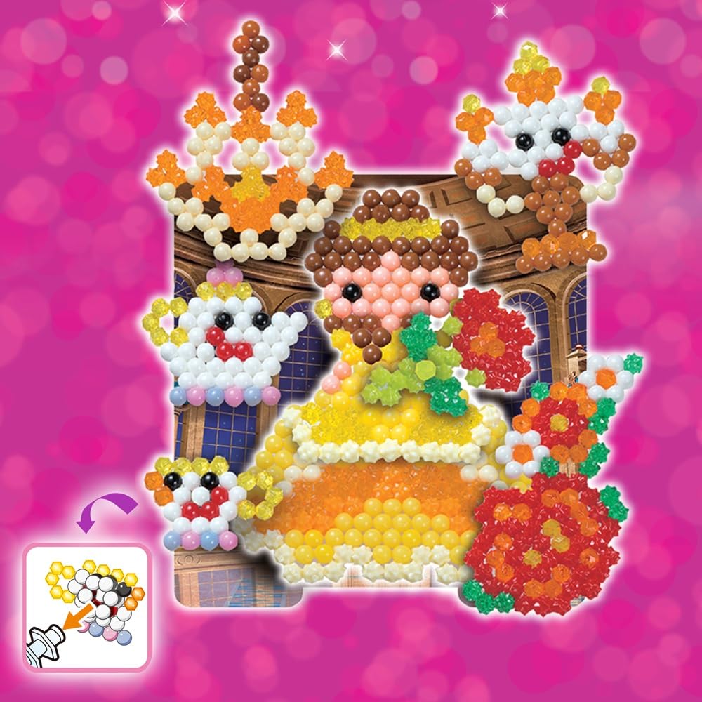Aquabeads Disney Princess Creation Cube, Complete Arts & Crafts Bead Kit for Children - Over 2,500 Beads & Display Stand The Create Belle, Ariel, Tiana, Rapunzel and More Aquabeads